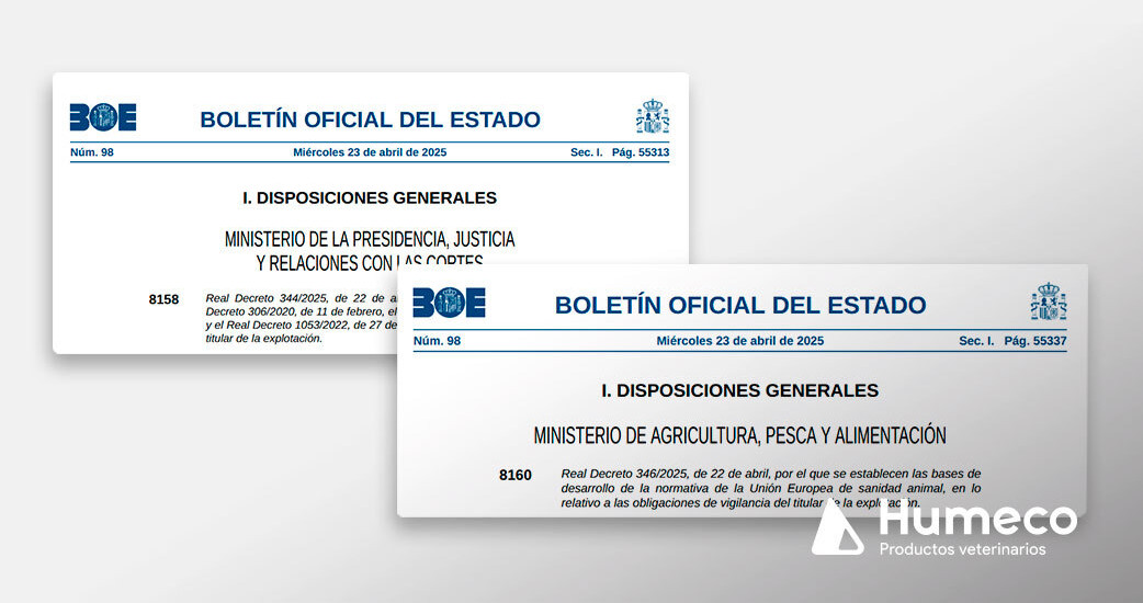 Publicados dos nuevos reales decretos que modifican exigencias en materia de vigilancia en las explotaciones ganaderas