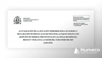 El MAPA ha declarado el riesgo alto de influenza aviar en España